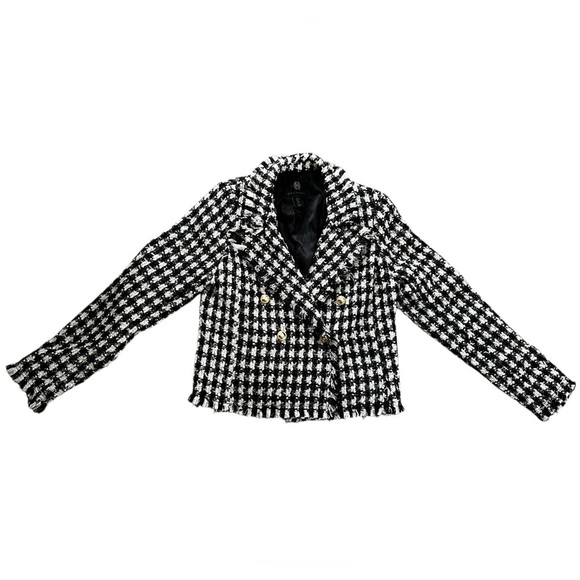 House of Harlow 1960 Houndstooth Tweed Blazer - Size Small - Picture 3 of 11